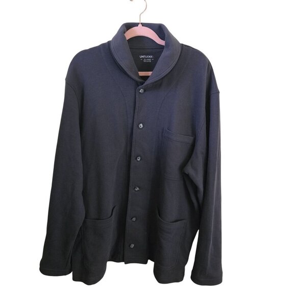 Untuckit Tosin Shawl Collar Button Front Jacket Navy Size XXL